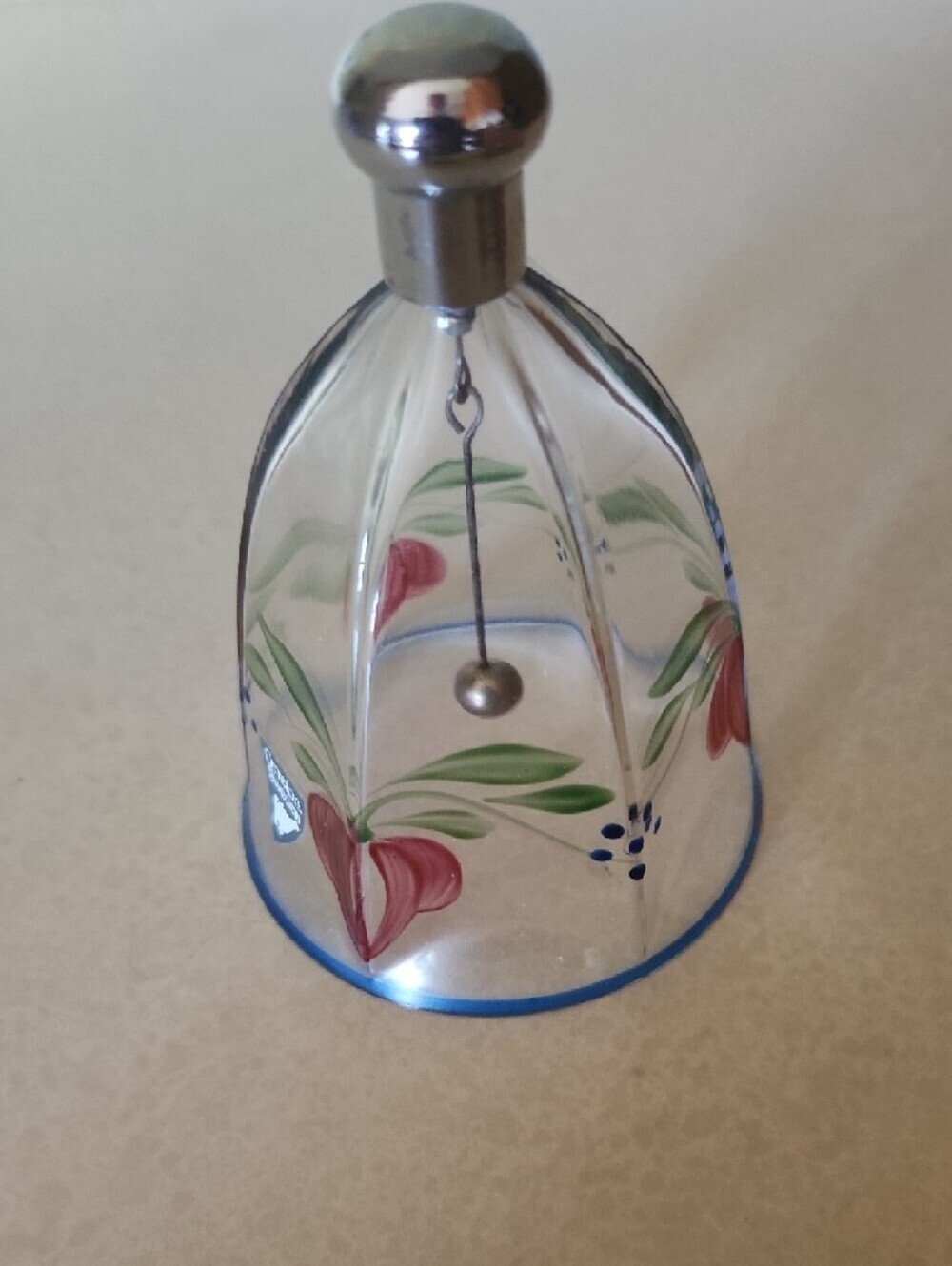 Vintage Orrefors Maja Crystal Dinner Bell Hand Painted Signed Eva Englund EEAL - Picture 8 of 8